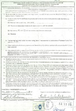 Statement To Be Signed By Applicant For Exchange
