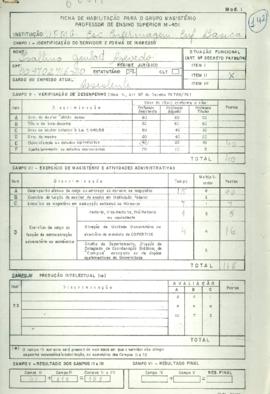 Ficha de Habilitação para o Grupo Magistério