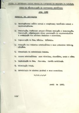 Programa de Histologia - 1966