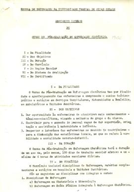 Regimento interno do curso de Pós Graduação em Enfermagem Obstétrica - 1966