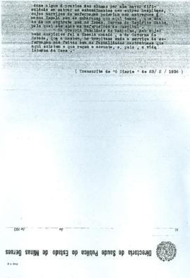 Transcrito de “O Diário” de 23-2-1936
