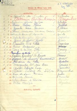 Férias Funcionários - 1964