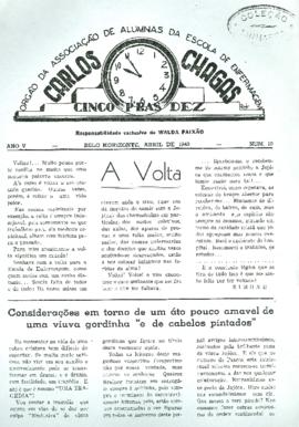 Jornal Cinco P'ras Dez - Abril 1940