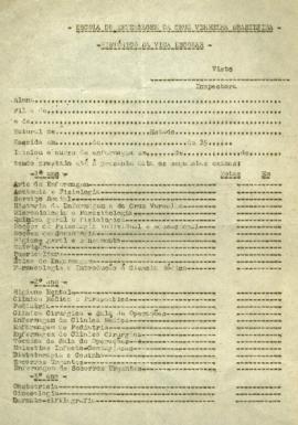 Histórico da vida escolar - Escola de Enfermagem da Cruz Vermelha Brasileira