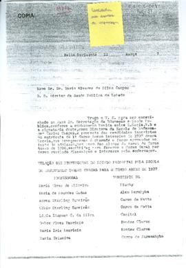 Relação dos professores do Estado que pediram matrícula no curso anexo da EECC - 1937
