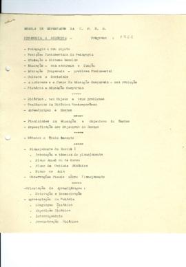 Programa de Pedagogia e Didática - 1968