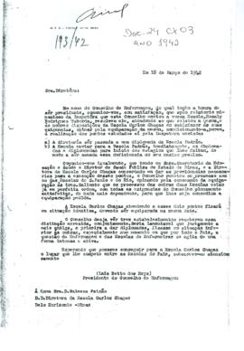 Comunicado da Escolla de enfermeiras Anna Nery à EECC