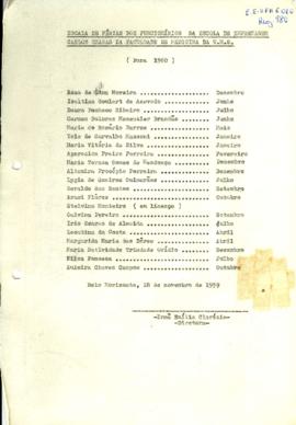 Pasta 05 - Escala de férias dos funcionários - E.C.C. - 1959