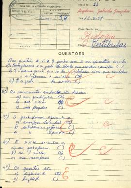 Provas Angelina Gabriela Gonçalves - Biologia, Física, Química e Redação