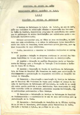 Relatório Serv. Enfermagem - 1967