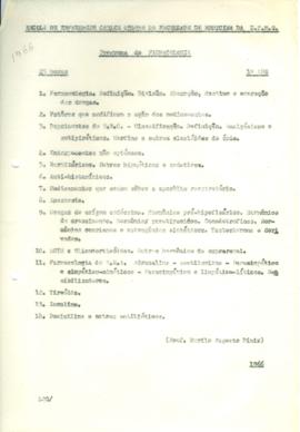 Programa de Farmacologia - 1966