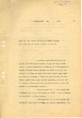 Rascunho de ofício ao Diretor da Saúde Pública do Estado