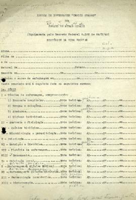 Histórico da vida escolar - Escola de Enfermagem Carlos Chagas