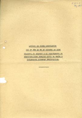 Lei nº. 284 de 1936 reajusta os quadros e vencimentos do funcionalismo público