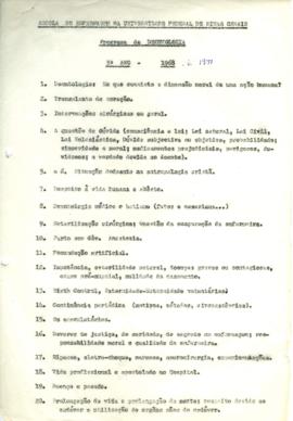Programa de Deontologia - 3º ano - 1968 a 1971
