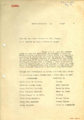 Correspondência ao Diretor da Saúde Pública do Estado