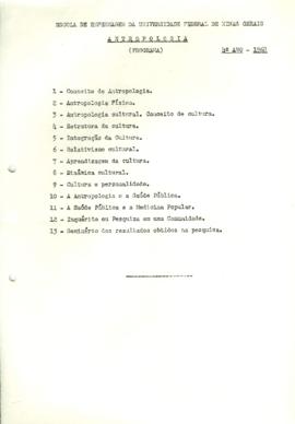 Programa de Antropologia - 4º ano
