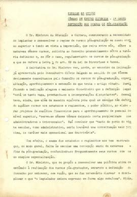 Parecer nº 977/1965 da Câmara de Ensino Superior - Definição dos cursos de Pós-Graduação no ensin...