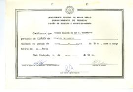 Certificado de Tereza Balbina da Paz C. Massensini - 1958- 1986