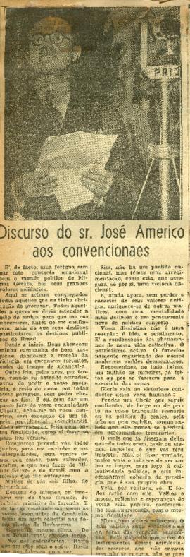 Discurso do Sr. José Americo aos Convencionaes