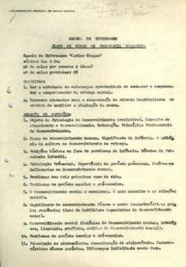 Plano de Curso de Psicologia Evolutiva - 2º ano