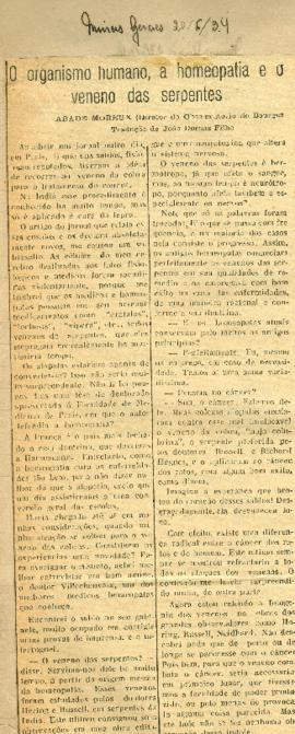 O organismo humano, a homeopatia e o veneno das serpentes