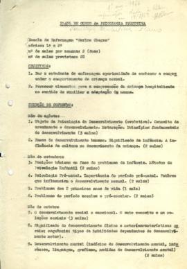 Plano de Curso de Psicologia Evolutiva