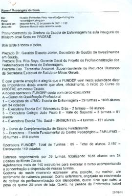 Discurso Roseni - Ministro José Serra