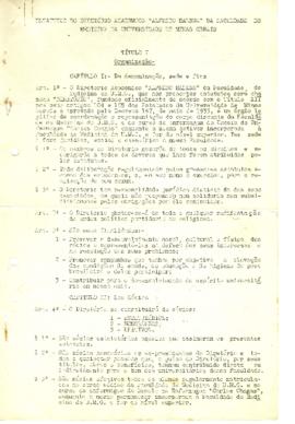 Estatuto do Diretório Acadêmico Alfredo Balena - DAAB - 1955