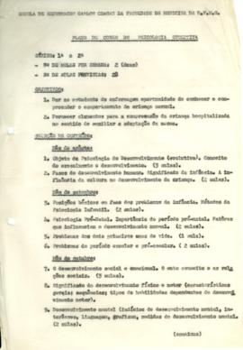Plano de Curso de Psicologia Evolutiva