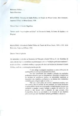 Cópia relatório Diretoria de Saúde Pública do Estado de MG