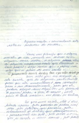 Agradecimentos e Comentários sobre as palavras da oradora