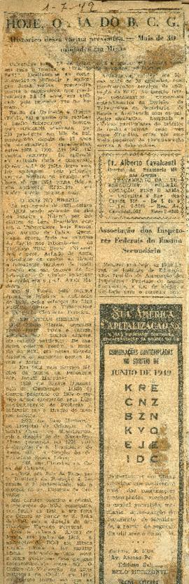 Hoje, o dia do BCG entre outros noticiarios