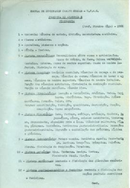 Programa de Anatomia e Fisiologia - 1966